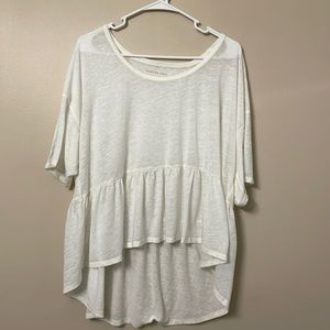 American Eagle White Oversized Peplum Top